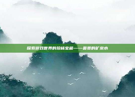 探索游戏世界的珍稀宝藏——最贵的矿泉水