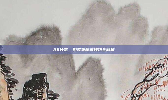 A4长宽，游戏攻略与技巧全解析