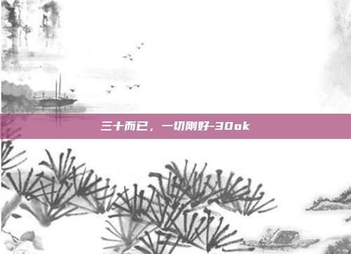 三十而已,一切刚好-30ok