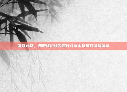 游戏攻略，如何轻松修改照片分辨率以提升游戏体验