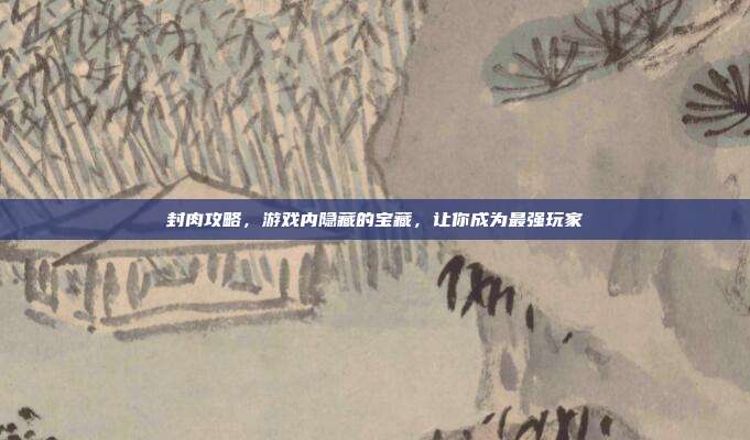 封肉攻略,游戏内隐藏的宝藏,让你成为最强玩家