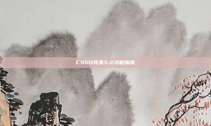 CSGO完美5.2攻略指南
