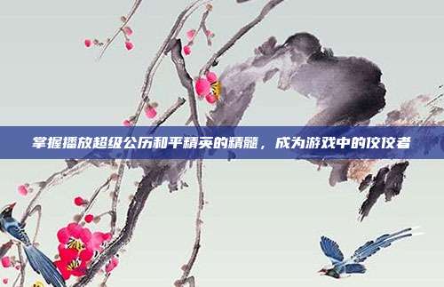 掌握播放超级公历和平精英的精髓，成为游戏中的佼佼者