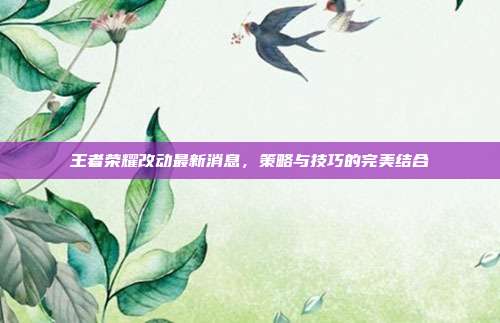 王者荣耀改动最新消息，策略与技巧的完美结合