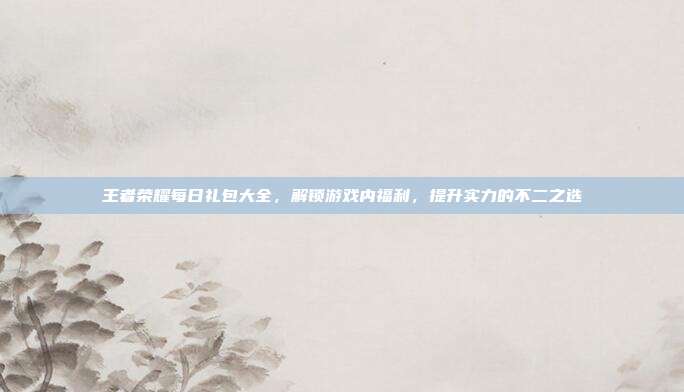 王者荣耀每日礼包大全,解锁游戏内福利,提升实力的不二之选