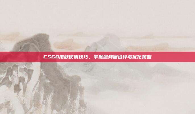 CSGO皮肤使用技巧，掌握服务器选择与优化策略