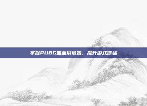 掌握PUBG曲面屏设置，提升游戏体验