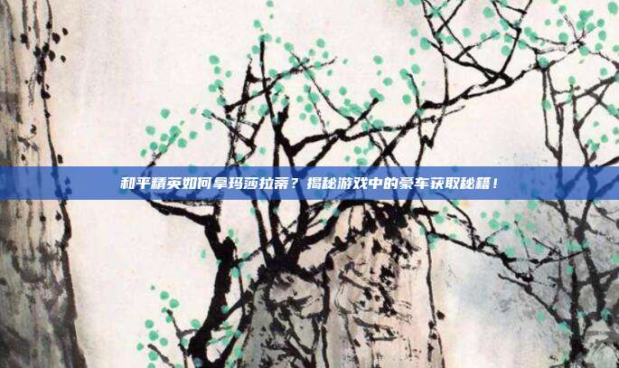 和平精英如何拿玛莎拉蒂？揭秘游戏中的豪车获取秘籍！