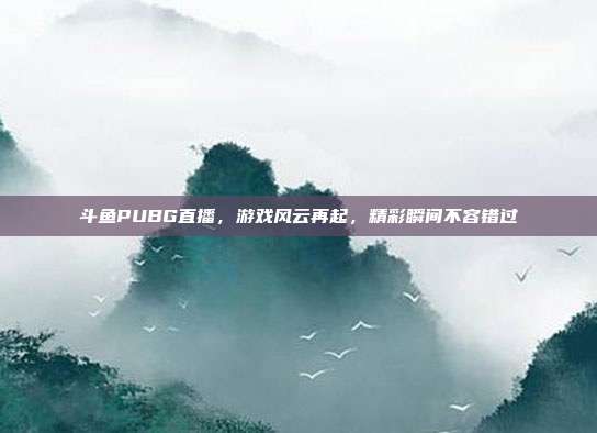斗鱼PUBG直播,游戏风云再起,精彩瞬间不容错过