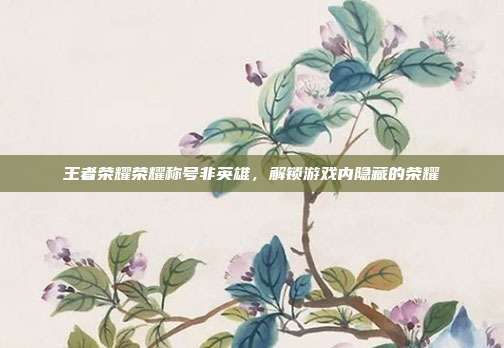 王者荣耀荣耀称号非英雄，解锁游戏内隐藏的荣耀
