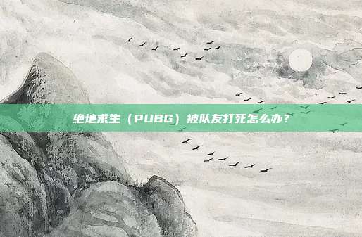 绝地求生（PUBG）被队友打死怎么办？