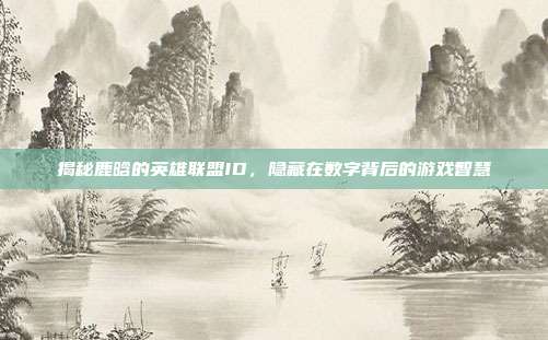 揭秘鹿晗的英雄联盟ID，隐藏在数字背后的游戏智慧