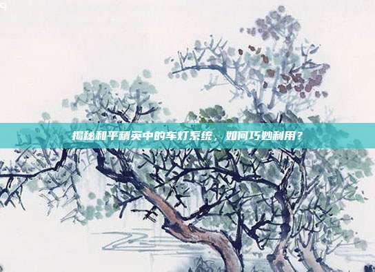 揭秘和平精英中的车灯系统,如何巧妙利用?