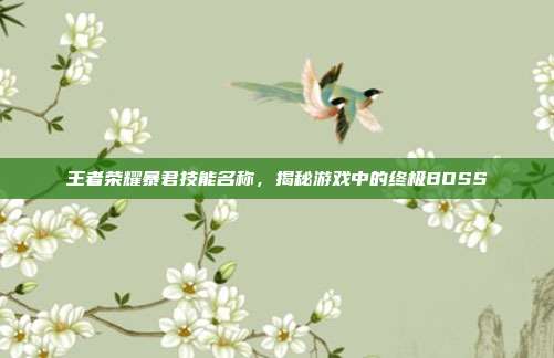 王者荣耀暴君技能名称，揭秘游戏中的终极BOSS