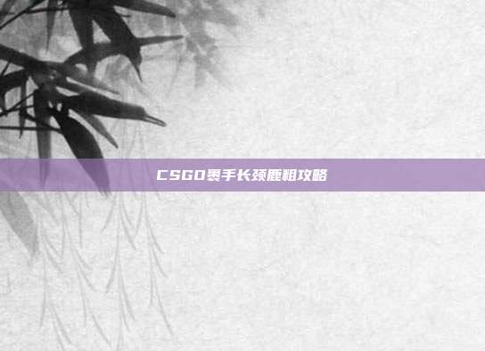 CSGO裹手长颈鹿粗攻略
