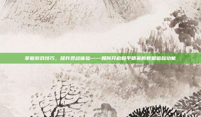 掌握游戏技巧，提升观战体验——如何开启和平精英的数据追踪功能