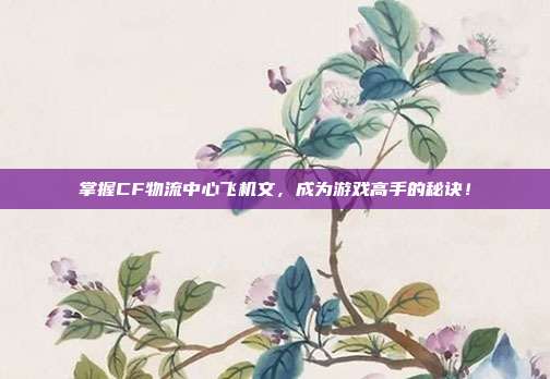 掌握CF物流中心飞机文，成为游戏高手的秘诀！