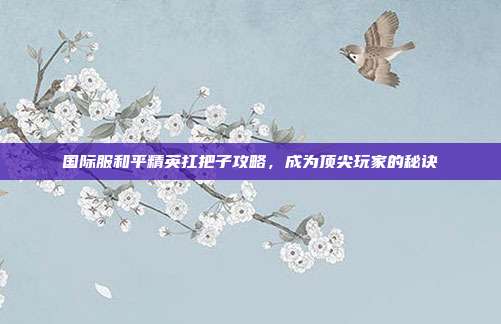 国际服和平精英扛把子攻略，成为顶尖玩家的秘诀