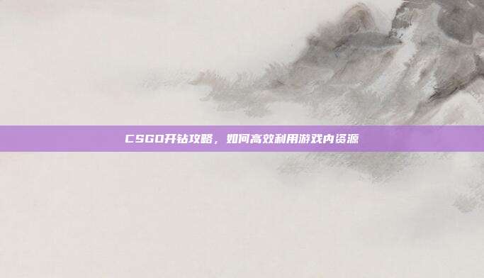 CSGO开钻攻略，如何高效利用游戏内资源