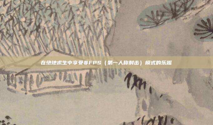 在绝地求生中享受非FPS（第一人称射击）模式的乐趣
