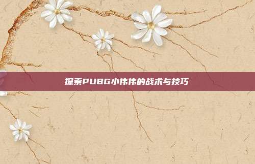 探索PUBG小伟伟的战术与技巧