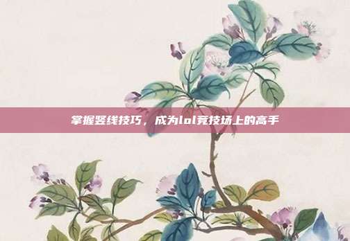 掌握竖线技巧，成为lol竞技场上的高手