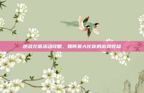逆战充值活动攻略，如何最大化你的游戏收益