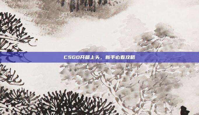 CSGO开箱上头，新手必看攻略