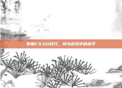 掌握CS:GO技巧，成为游戏中的高手