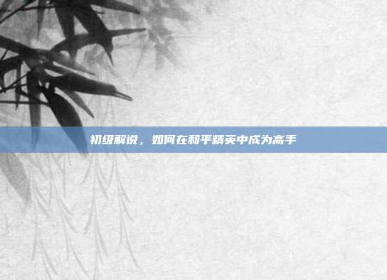 初级解说，如何在和平精英中成为高手