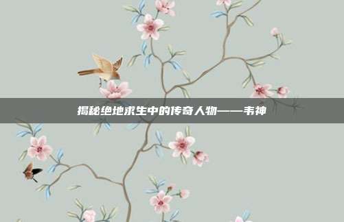 揭秘绝地求生中的传奇人物——韦神