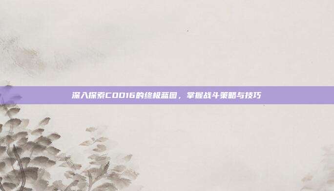 深入探索COD16的终极蓝图，掌握战斗策略与技巧