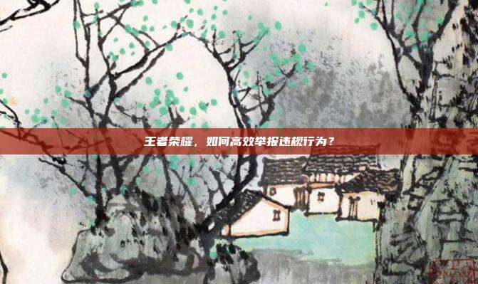 王者荣耀，如何高效举报违规行为？