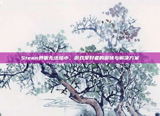Steam界面无法缩小，游戏爱好者的困扰与解决方案