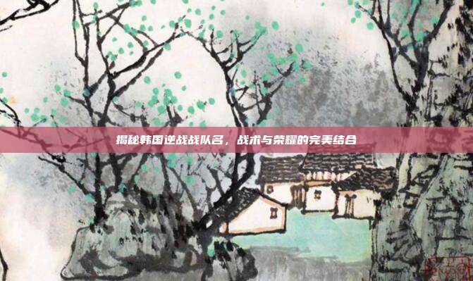 揭秘韩国逆战战队名，战术与荣耀的完美结合