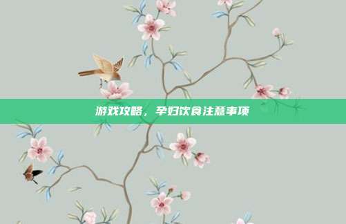 游戏攻略，孕妇饮食注意事项