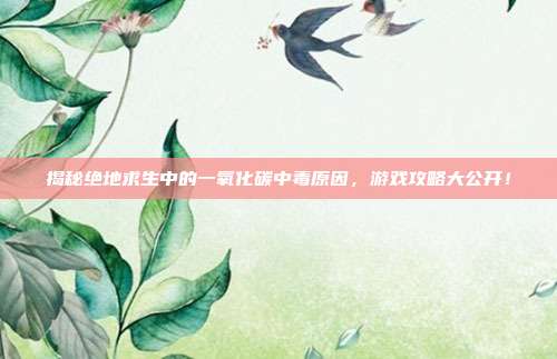 揭秘绝地求生中的一氧化碳中毒原因，游戏攻略大公开！