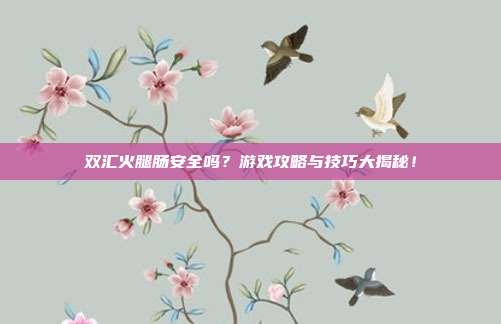 双汇火腿肠安全吗?游戏攻略与技巧大揭秘!