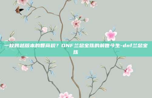 一枚跨越版本的智商税？DNF兰总宝珠的前世今生-dnf兰总宝珠