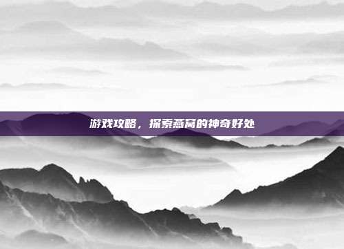 游戏攻略，探索燕窝的神奇好处
