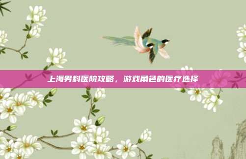 上海男科医院攻略,游戏角色的医疗选择