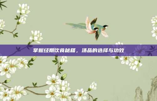 掌握经期饮食秘籍，汤品的选择与功效
