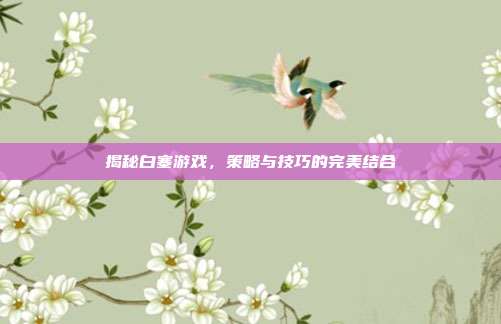 揭秘白塞游戏，策略与技巧的完美结合