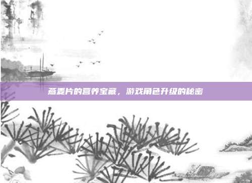 燕麦片的营养宝藏，游戏角色升级的秘密