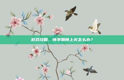 游戏攻略，怀孕期间上火怎么办？