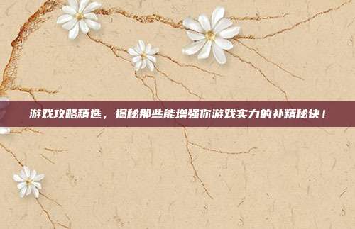 游戏攻略精选，揭秘那些能增强你游戏实力的补精秘诀！