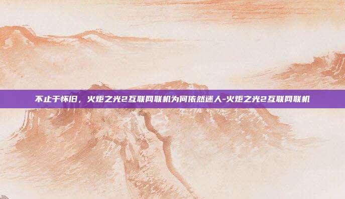 不止于怀旧,火炬之光2互联网联机为何依然迷人-火炬之光2互联网联机