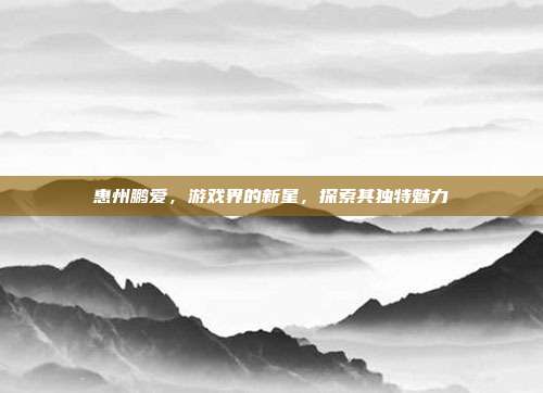 惠州鹏爱，游戏界的新星，探索其独特魅力