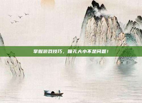 掌握游戏技巧，瞳孔大小不是问题！