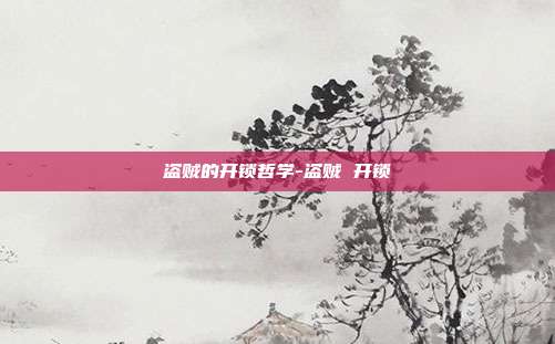 盗贼的开锁哲学-盗贼 开锁
